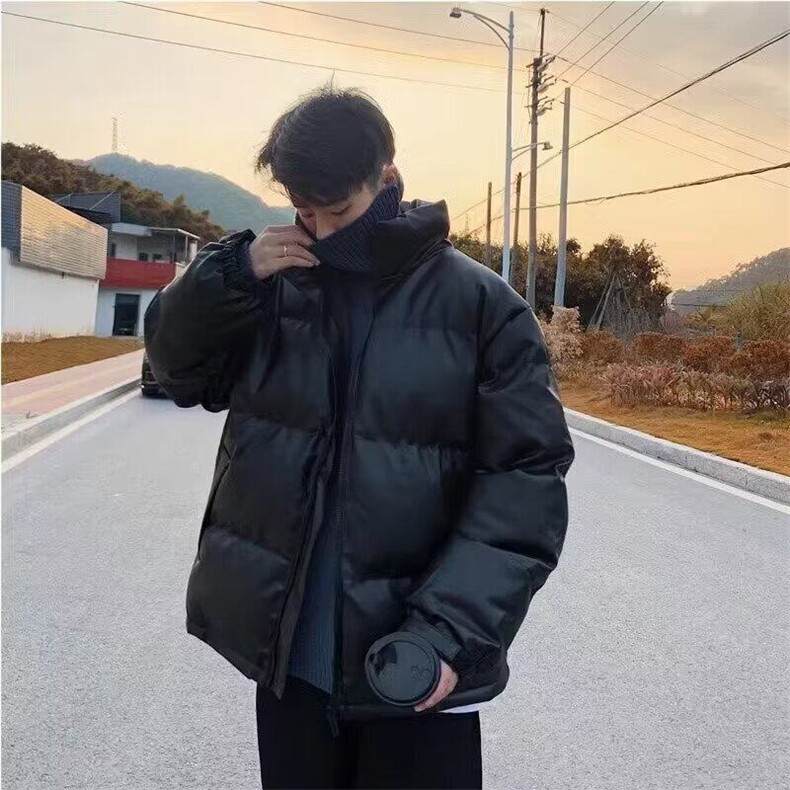 【有货】DH114-P80冬季男棉衣立领PU皮衣外套加厚面包服ins宽松,男装棉衣,星座603-2