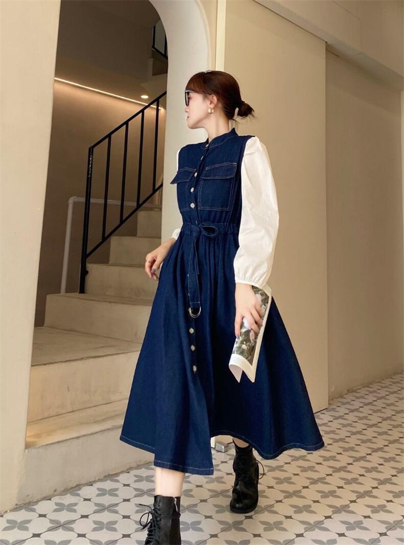 牛仔背心裙两件套，女装背心吊带，Balance Studio