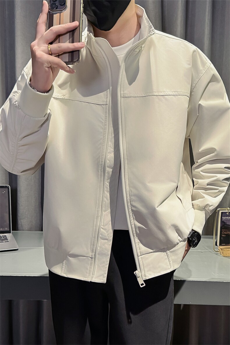 社会小伙秋装新款男时尚夹克男店主外套JK80-P78控128白色,男装夹克,星座301B-1
