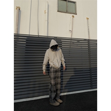 2024/格子裤直筒拖地cleanfit磨毛阔腿裤子1005-3-SGA864-P60控78，男装休闲裤，星座1005-3