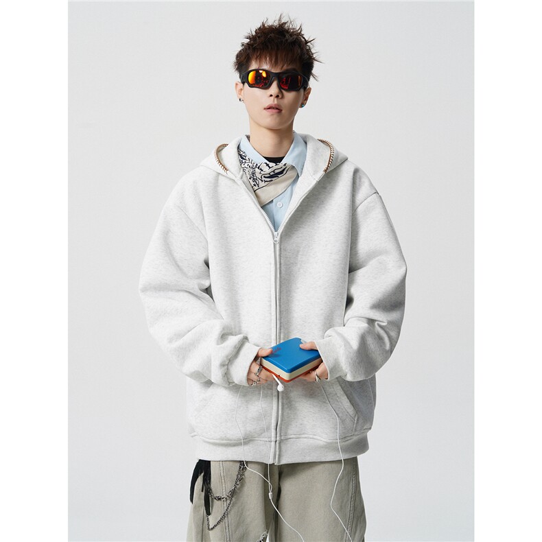 3XL-S 基础百搭拉链开衫卫衣男休闲外套小心机 WY45-P58 400g图片
