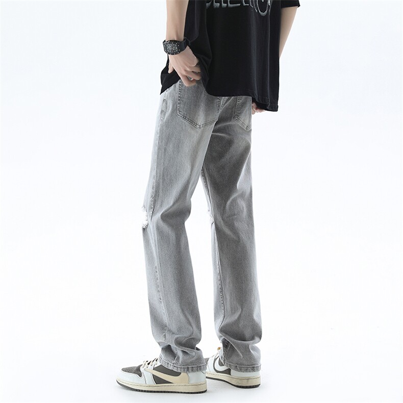 现货抖音品质破洞牛仔裤男小脚B342-K7040-特P45,男装牛仔裤,电商B342