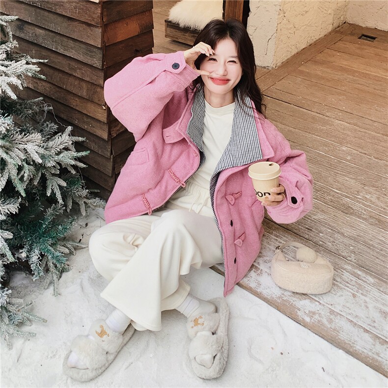 现货羊毛呢双领90羽绒服2C293-Q903-P345-K518,女装羽绒服,2C293