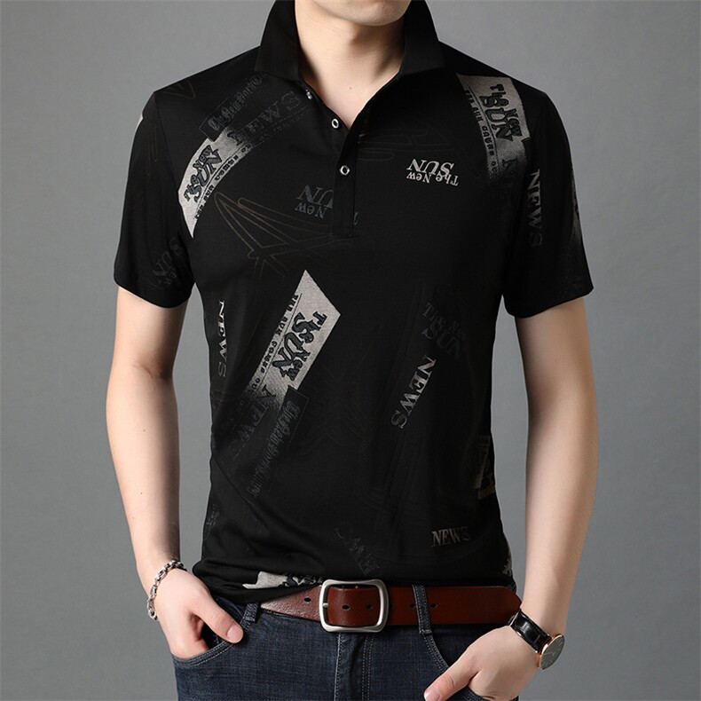 2021夏季男士新款短袖T恤数码印花商务休闲polo衫B97005P65，男装Polo衫，电商D230