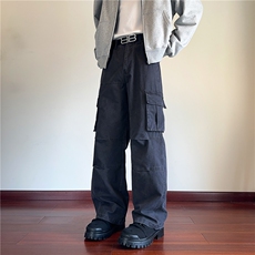 抖音品质潮流新款美式高街伞兵双褶宽松工装裤B315-K896-p70控98，男装休闲裤，电商B315