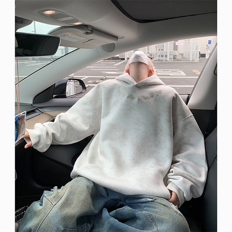 港风大码复古袋鼠兜满天星套头连帽卫衣XZ213-LMMTX070-P108控128,男装卫衣,星座213
