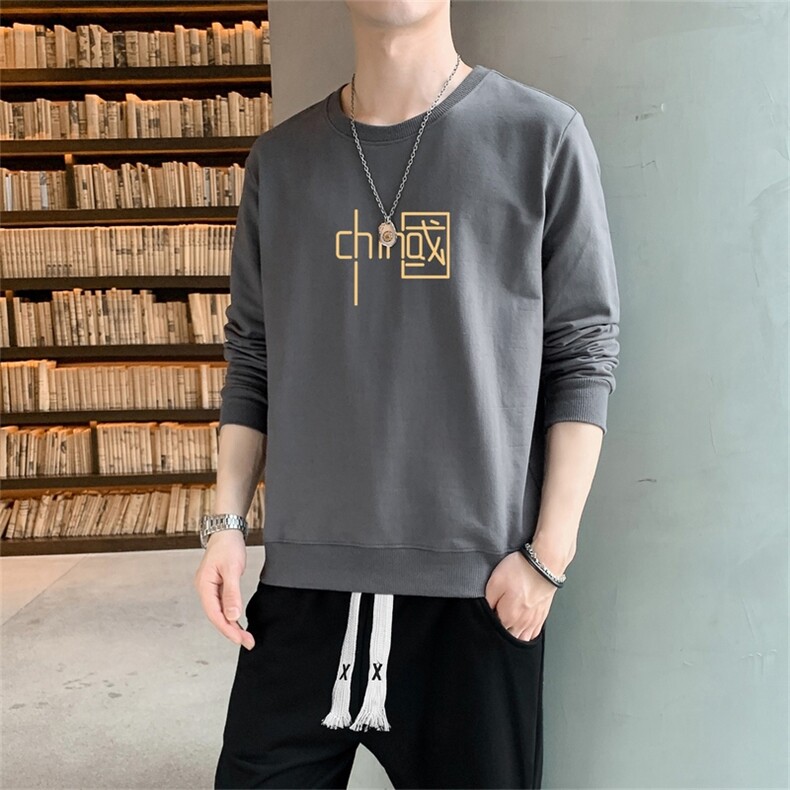 抖音潮跑量特价潮流男士印花圆领卫衣套装大码两件套TZ8067图片