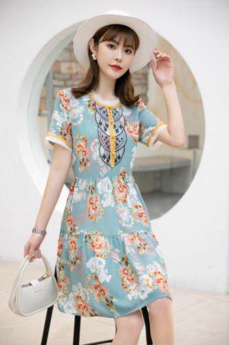 现货供应：夏装新款韩版休闲连衣裙M一XXL，女装连衣裙，拉思维加丝