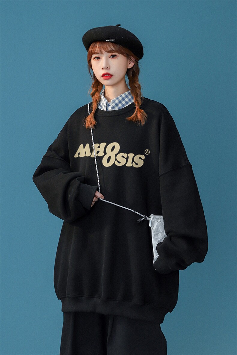 中性风23新款秋季时尚百搭美式字母印花套头卫衣W190P30控48,男装卫衣,A247A