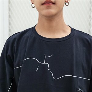女装类目2021港风男女七分袖短袖t恤衫情侣装宽松中袖体恤T02图片