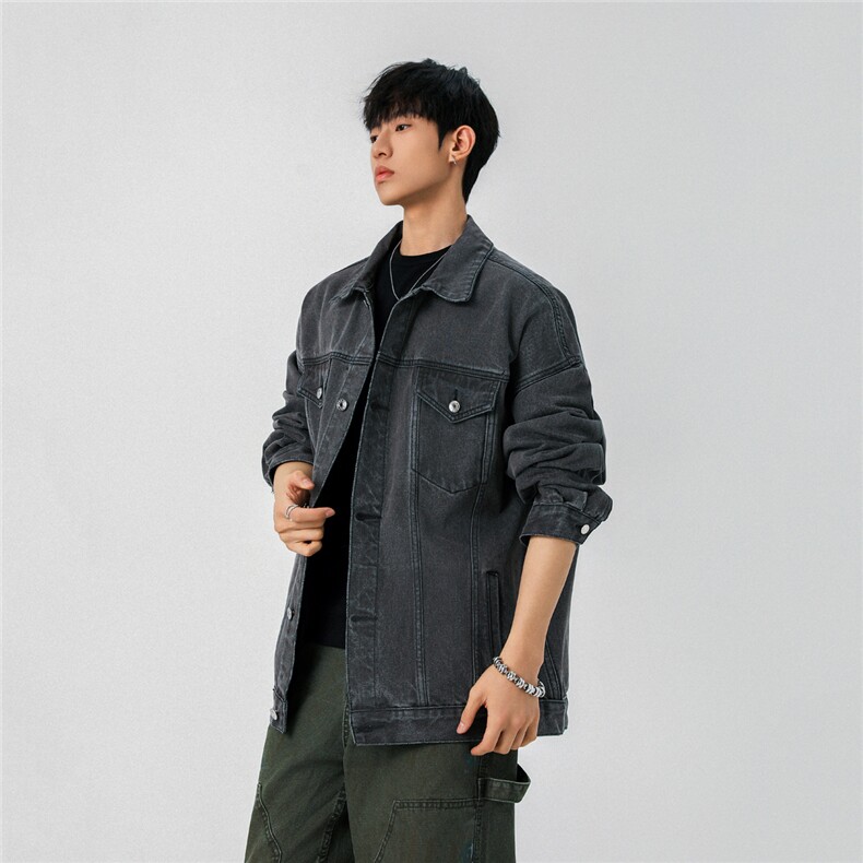 2025款抖音品质牛仔夹克宽松韩版工装潮流水洗外套N999/P98,男装工装外套,星座202
