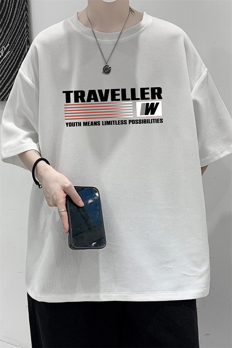华夫格t恤男短袖男大码五分袖大皂风HT73359-P22,男装T恤,电商A040
