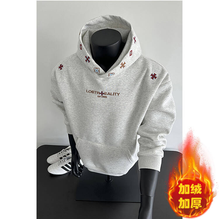 网图-420g-高品质刺绣连帽卫衣男 cp246-特p42 加绒cp246jr-特p45图片