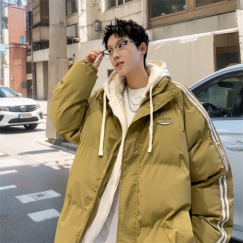 棉衣男冬季新款港风宽松假两件宽松连帽学生棉服MY8882-P82图片