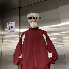 2024新款秋季美式高街拼色立领夹克帅气休闲宽松男现货W8294-P62，男装夹克，星座512-4