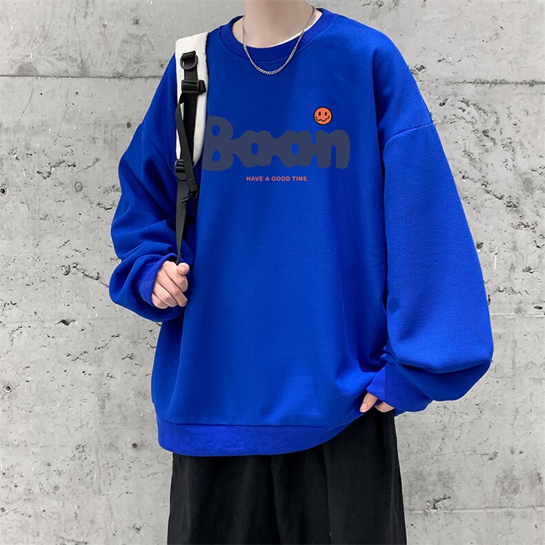5XL华夫格卫衣男大码胖子圆领长袖t恤HW76406-P30加绒款-P40,男装卫衣,电商A040