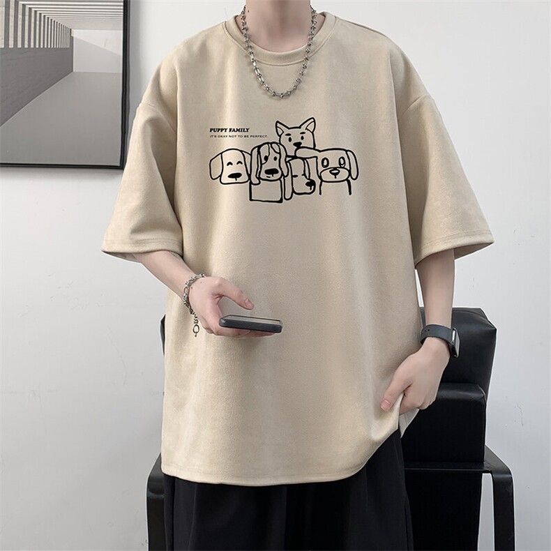 麂皮绒短袖t恤男大码半袖男 JD82404-P25图片