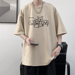 麂皮绒短袖t恤男大码半袖男 JD82404-P25图片