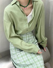 2022年春衬衣+格子半裙，女装半身裙，POHIO葆伊