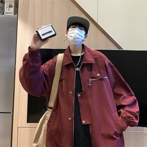 春秋季美式工装外套男宽松痞帅上衣潮牌飞行员夹克JK109 P60图片