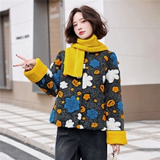 羽绒服女2025冬季新款圆领长袖短款保暖羊毛外套，女装羽绒服，天丝秀