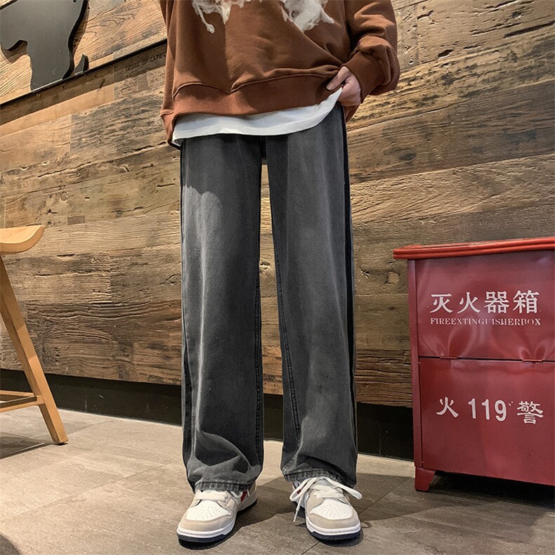 春季牛仔裤男韩版潮拼色做旧高街帅气2024新款ins长裤RK1451-P43,男装牛仔裤,星座412-3