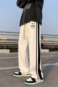 夏季情侣百搭印花休闲裤男大码宽松拖地裤A161-2-K7238-P55图片