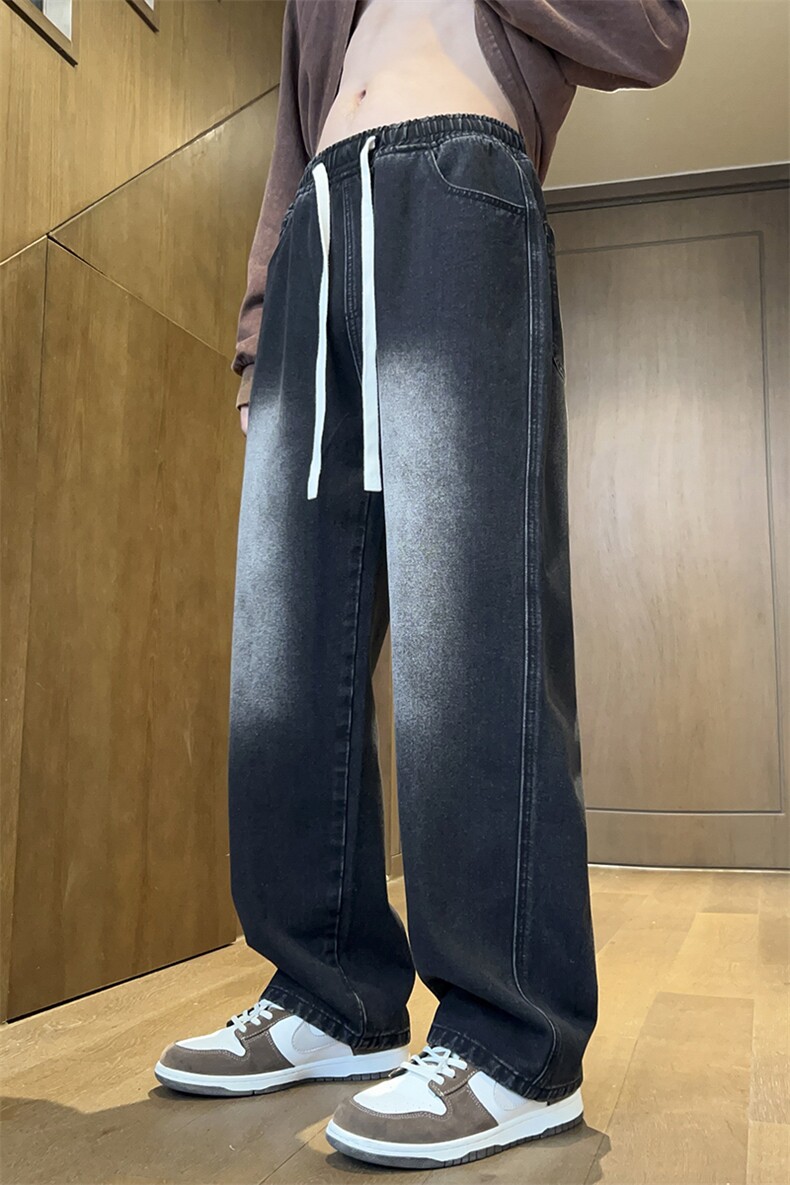 抖音直播高品质人气牛仔裤男宽松阔腿裤416B-1-NH708-P55限78,男装牛仔裤,星座416B-1