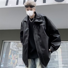 冬季韩版男士PU皮衣外套机车外套棒球棉服潮牌情侣PW72，男装夹克，星座1116A-1（原606A）