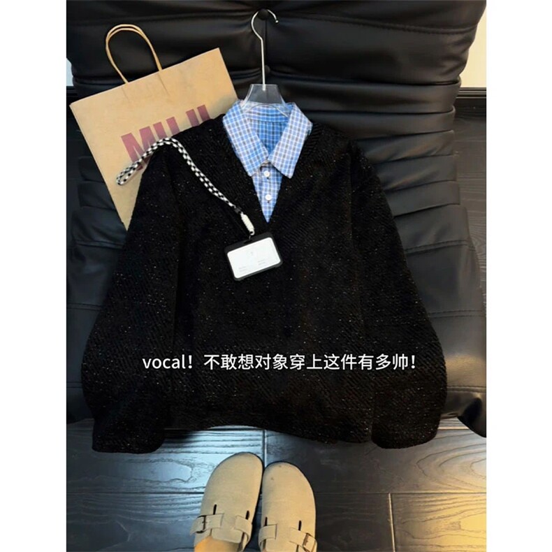 网图YK86151-38加绒43聚酯纤维假两件满天星卫衣男冬季，男装卫衣，电商A086-1