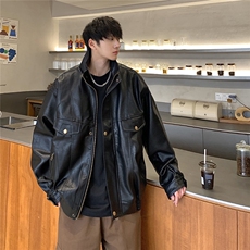 现货不缺货加棉加厚宽松皮衣时尚工装夹克1209-1-JK13-P98，男装夹克，星座1209-1