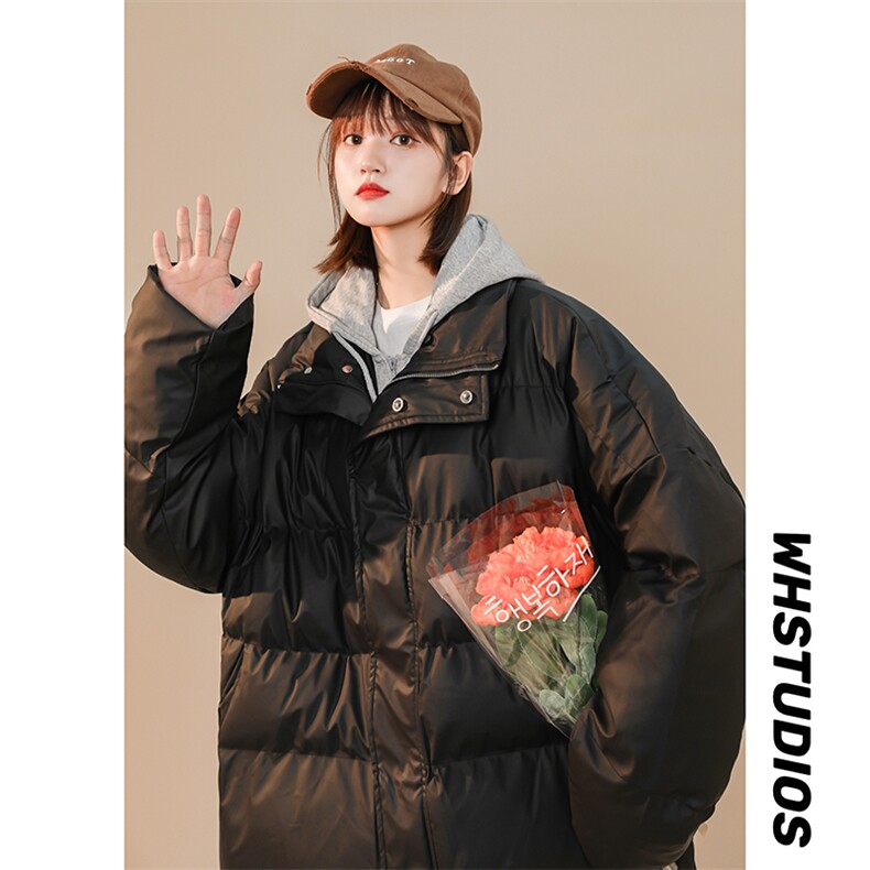 冬季保暖PU皮棉服男女宽松连帽棉衣棉袄外套225-2-20503-P110,男装棉衣,星座225-2