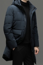 2023年新款冬季加厚保暖可脱卸帽外套中年男装休闲中长款羽绒服，男装羽绒服，电商B212（原钱塘6029）