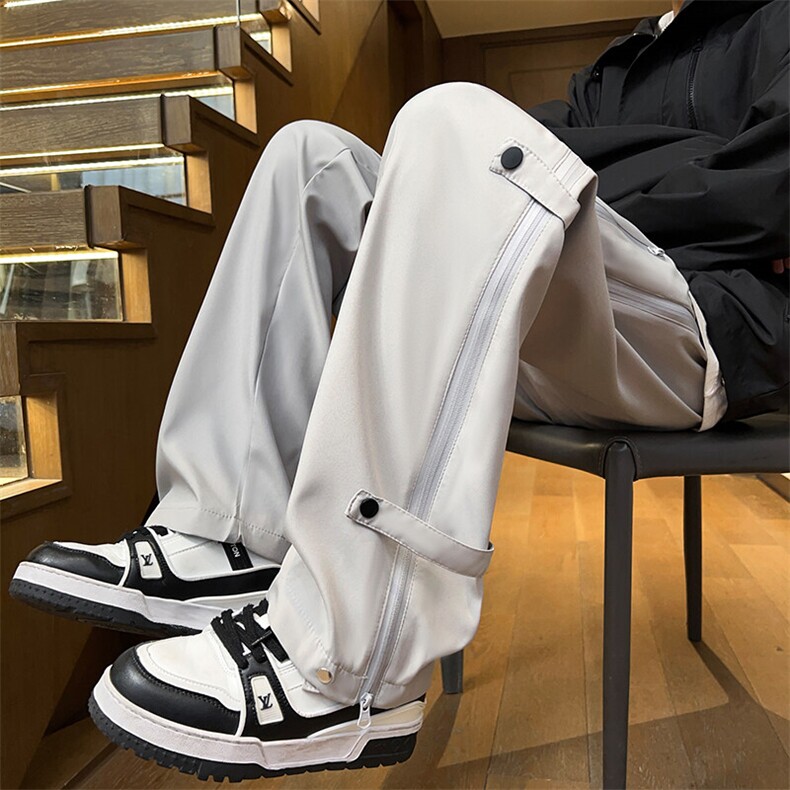 春季户外拉链防水男士冲锋裤男休闲裤直筒长裤子A266-KZ8021-P40，男装休闲裤，电商A266