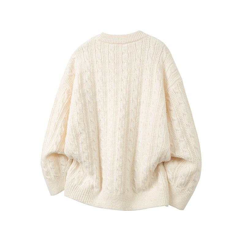 刺绣麻花港风潮牌宽松磨毛慵懒风套头圆领毛衣男MY6262-P60-控88,男装针织衫/毛衣,电商B219A