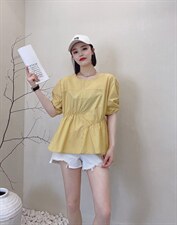 夏季新款小众设计感褶皱时尚小衫，其它，L·H·X