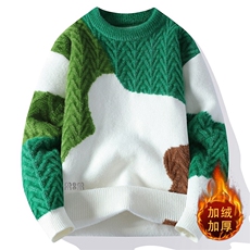 2024【新品】秋冬新款男士一体绒针织衫潮流百搭毛衣-M5153-P60，男装针织衫/毛衣，星座1105