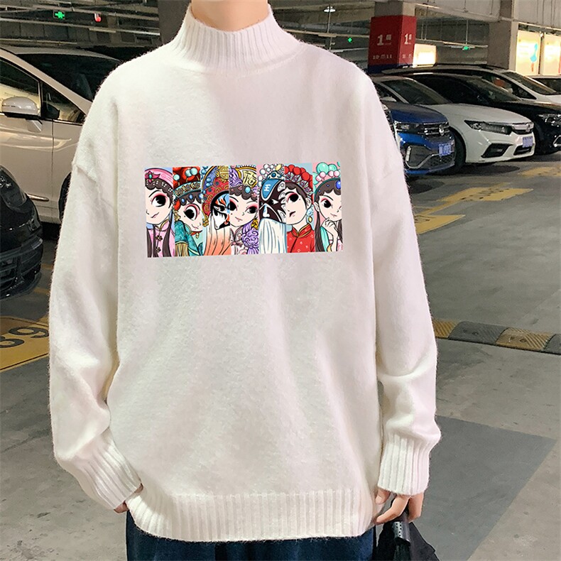 半高领毛衣男士大码针织衫男毛线衣男M18250-P45加绒款-P65,男装针织衫/毛衣,电商A040