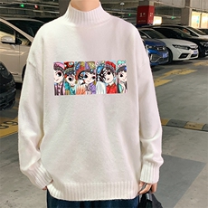 半高领毛衣男士大码针织衫男毛线衣男M18250-P45加绒款-P65，男装针织衫/毛衣，电商A040
