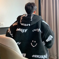 情侣棉袄棉服棉衣宽松夹克港风羊羔毛绒外套男/连帽P110/立领P100，男装夹克，星座207