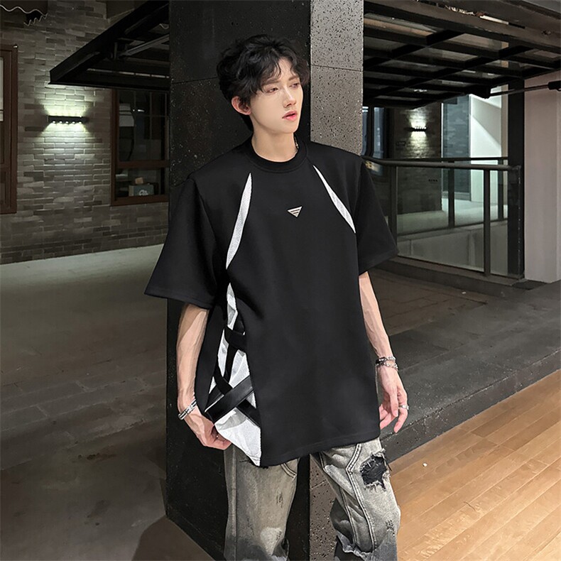 夏季重工设计款潮男美式风T恤A071-810-P55,男装T恤,电商A071