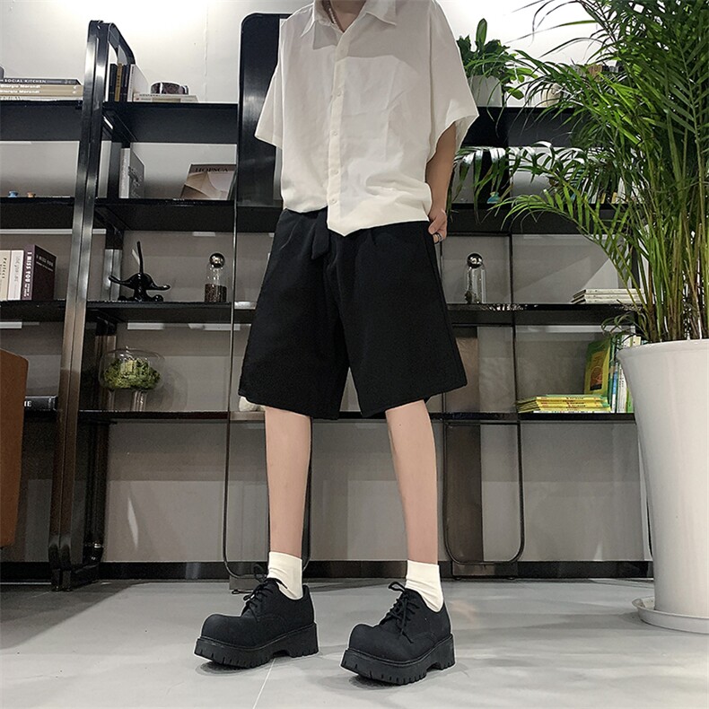 现货夏季薄款冰丝休闲西装短裤男高级感宽松英伦五分裤K530-P35,男装牛仔裤,星座205