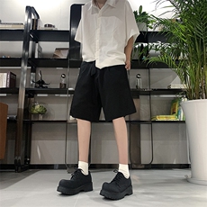 现货夏季薄款冰丝休闲西装短裤男高级感宽松英伦五分裤K530-P35，男装牛仔裤，星座205