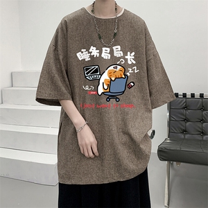 风复古亚麻短袖男棉麻t恤男半袖 ZT71447-P35图片
