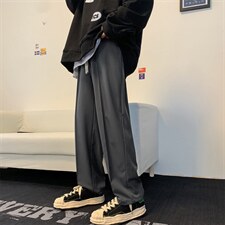 裤子男秋季高街垂感休闲长裤美式潮牌宽松直筒西装裤K4734-P30，男装休闲裤，星座512-2