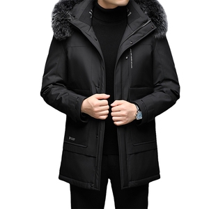 中老年羽绒服男装中年人男士中长款休闲外套爸爸装QLMF8253-P360图片
