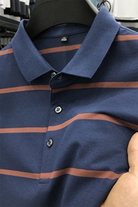 polo衫中年商务休闲男装夏季新款男士短袖T恤半袖翻领宽松上衣服图片