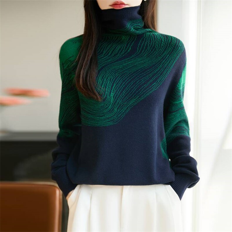 2025年秋季时尚百搭通勤简约休闲高领，女装针织衫/毛衣，唐诺