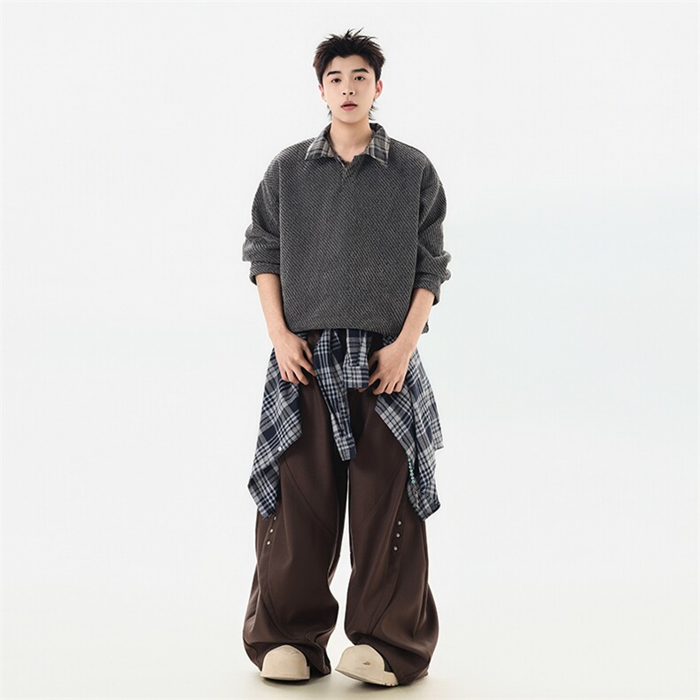 YK86135-P30加绒P35聚酯纤维秋冬季美式复古加绒长袖,男装卫衣,电商A086-1