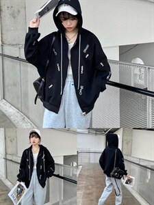 韩版连帽休闲百搭外套图片